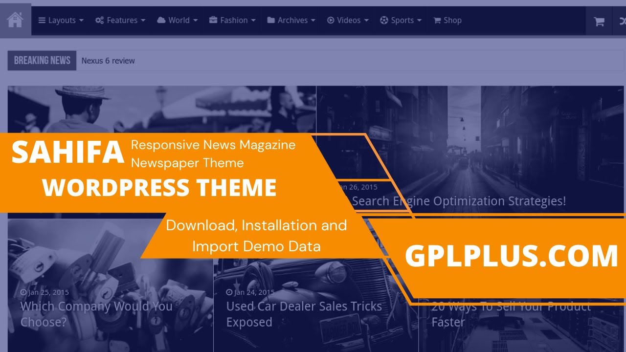 Sahifa WordPress Theme/Responsive News Magazine Newspaper Download/Installation and Import Demo Data