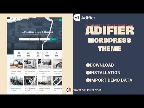 Adifier – Classified Ads WordPress Theme Download, Installation and Import Demo Data